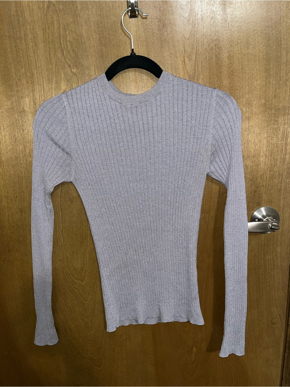 Grey Dynamite Ribbed Long-Sleeve Mock Neck Top